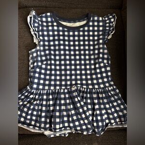 kate spade Navy and White Checkered Blouse